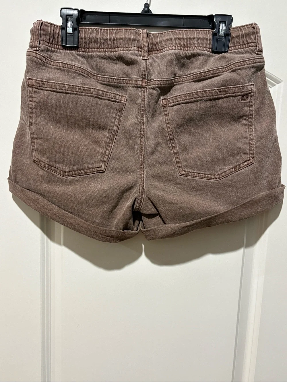 American Eagle Size 8 Brown Washed Utility Shorts Drawstring High Rise